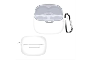 GIOPUEY Silikonowe etui kompatybilne z JBL Tune Beam/JBL Tune 245NC TWS, ultracienka miękka osłona, dopasowany krój, odporny na upadki, nie brudzi się łatwo - białe