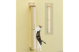 MIAOGE Tiragraffi da Parete，Tiragraffi Per Gatti，Graffiatoio Per Gatti，Percorso Gatti da Parete(Sisal Rope_Φ7)