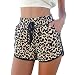 Vogholic Women's Drawstring Leopard Summer Beach Waistband Shorts Pants XXL