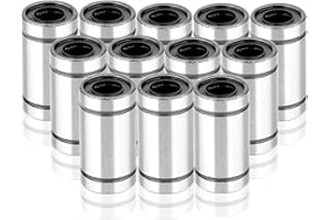 Mengger Roulements à billes linéaire 12PCS LM12LUU Mouvement Douille Roulement à Billes Linéaire 12mm Arbre Roulement Coulissant pour Imprimante 3D CNC