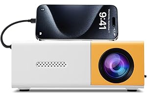 Tosuny Miniprojektor, 1080P Hemmabiovideoprojektor, 6000Lm LED Utomhusfilmprojektor med HiFi-stereohögtalare, Automatisk Korr