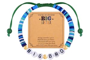 ShiQiao Spl Big Brother Insporational Gifts for Boys Clay Beaded Bracelet for Big Bro Birthday Gifts from Little Brother Sister Motivational Beads Bracelets for Men