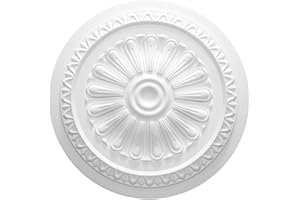 MARBET DESIGN Stuckrosette aus EPS Styropor - Deckenrosette weiß, Zierelement, Stuck (R-23, Ø 60cm) Dekorbau Wand Deckenstuck Wandstuck rund