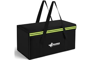 FLASLD Boîte à documents ignifuge 60 x 30 x 30 cm, boîte de rangement à 4 couches, grand espace, sac de rangement étanche, pliable et portable, organisateur de fichiers anti-poussière pour bureau