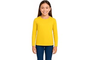 A2Z 4 Kids Girls Plain Long Sleeve T Shirts Soft Feel PE School T Shirts Round Neck Stretchy Tops Casual Everyday Basic Layering Shirt Activewear Kids Top Tees Ages 7-13 Years