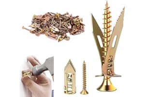 CLRZOL Self Drilling Anchors Screws, Self Drilling Drywall Anchors and Screws kit for Wet and fix Drywall Anchor Repair Tools for Fixing Garden Statues,Patio Furniture,Garden Deco (50, 1.18+1.37in)