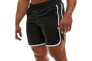 Genfien Męskie spodenki sportowe, szybkoschnące, krótkie spodenki do biegania, fitness, spodnie treningowe, dla chłopców