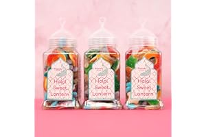 Peacock Supplies Halal söt lyktburk – 3-pack x 330 ml | Gummy & gelé godis urval | Innehåller nötköttgelatin | Perfekt Eid- eller Ramadan-present eller godis för vuxna och barn