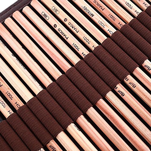 SOLEDI 18pcs Skizze Bleistifte Radiergummi Holzkohle Bleistift Papier Pen Set Papierfederzeichnung mit Tasche Zeichenset Art Set - 3