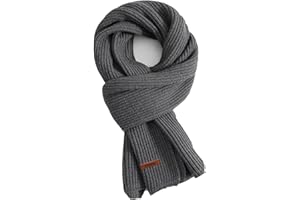Flysluo Schal Damen Herren, Klassischer Gestrickter Loop Damen Herren Schal Winter Warm Lange Knit Scarf Strickschal Winterschal Feinstrick Unisex,Größe 185 x 35 cm