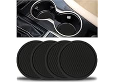 SINGARO Car Cup Coaster, 4PCS Universal Non-Slip Cup Holders Embedded in Ornaments Coaster, Car Interior Accessories, Black