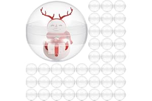 JOINPAYA 50 Stück Transparent kunststoffkugel: 45mm Kunststoff Befüllbar Leer Füllung Runde Acryl Behälter Kugeln Leere teilbar in 2 Hälften Halloween Weihnachten (4,50 x 4,50 x 4,50 cm)