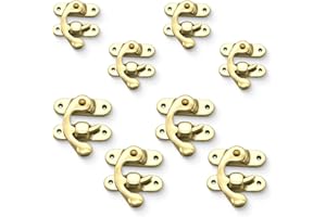 BDEPSTR 8 Pezzi Antico Hasp, Antico Hasp Gancio,Hasp Antico Legno,Gancio a Scatto Hasp,oro Scatola di Legno Hasp,Antico Hasp,Bronzo Hasp,Hasp Gancio,per Portagioie,Scatole Regalo,Scatola in Legno