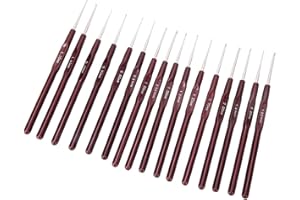 Leopacat Agujas Crochet, Agujas Ganchillo Juego de Ganchos Ganchillo PequeñAs Acero Inoxidable con Mango Ligero Suave Agujas Tejer Herramienta Punto para Coser Mano Manualidades 0.5mm-2mm 16 Piezas