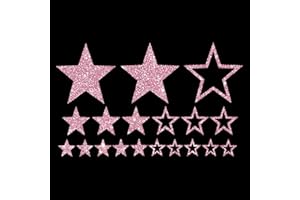 ‎GLITZERDEALS Glitzerdeals Bügelbild Glitzer Sterne im Set flamingo Glitzerbild zum Aufbügeln Sterne Glitzerflex Stern Bling Aufbügler Sterne