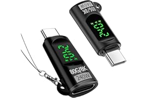 Puiseno USB C Adapter 80 Gbps 240 W LED Display USB-C Adapter für Thunderbolt 5,Computer/Laptops/U-Scheibe/Festplatte/Smartphone