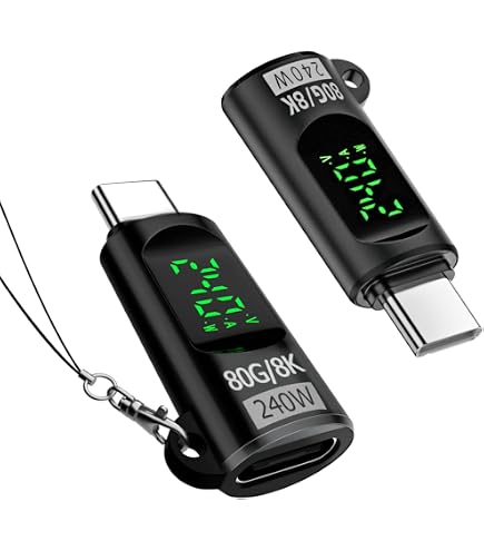 QIANRENON USB4 2.0 Typ C Adapter 80Gbps – PD 240W, 8K@60Hz, Alugehäuse, 2 Stück