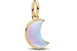 PANDORA Moments Funkelnde Mondsichel Charm-Anhänger mit 14K vergoldeter Metalllegierung und Zirkonia, Kompatibel ME und Moments, 764275C01