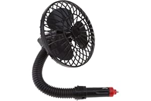 Tubayia 12V Mini Auto Ventilator Lüfter Zigarettenanzünder Autolüfter mit Flexiblen Arm