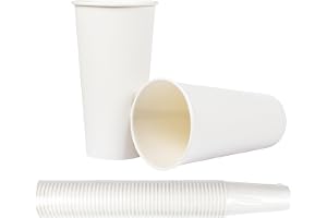 Heku 30918: 50 pappersmugg, vit, 0,5 l, färsk fiber med beläggning