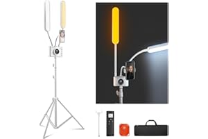 Neewer Kosmetyczka z uchwytem na telefon i zestawem torby podróżnej, lampa do aparatu LED z 2,4G/PC/Mac i oddzielnym sterowaniem 2 świecącymi pałeczkami, CRI98+, oświetlenie do tatuażu/urody