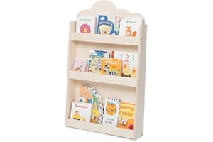 dotty by moblì®| Libreria montessoriana per bambini in legno | Scaffali a 3 altezze | Libreria educativa | Progettata da esperti educatori | Prodotta in Toscana (Legno Naturale, Nuvoletta)