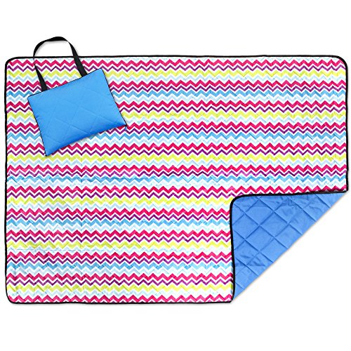 Roebury Outdoor Picknickdecke für die Ganze Familie 140 x 180 cm – Wärmeisoliert & Wasserdicht mit Tragegriff. Campingdecke Stranddecke Reisedecke für Jeden Untergrund - 2