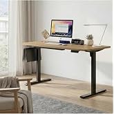adornist - Y&uuml;ksekliği Ayarlanabilir Ergonomik Bilgisayar & &Ccedil;alışma Masası - Tek Motorlu (2 Hafızalı) (Ceviz, 120 * 60)