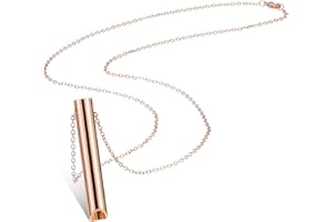 Fiada Collier de Soulagement d'Anxiété, Collier de Respiration Consciente en Acier Inoxydable Collier d'Exercices de Respiration Profonde Portable pour Méditation Anti-Stress Relaxation