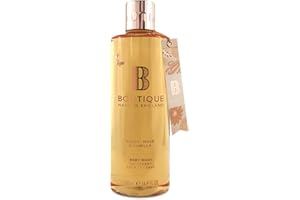 BOUTIQUE MADE IN ENGLAND Boutique Amber, Musk & Vanilla Body Wash, Gently Cleanses Leaving Skin Feeling Soft 500ml
