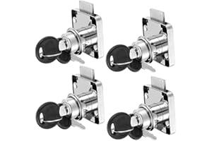 JIANHY Cam Lock - 4 Sets Security Drawer Locks with Keys & Screws, Safety Cabinet Lock for Cupboard/Furniture/Mailbox/Door, Fits Household Office (22mm)