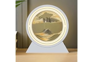 HONPHIER Cuadro de Arena en Movimiento Paisaje de Arena con LED Luz Arte de Arena Movil Giratorio 360° Pintura de Arena Que Fluye Reloj de Arena 3D Decoración Arte para Oficina Hogar (Negro)