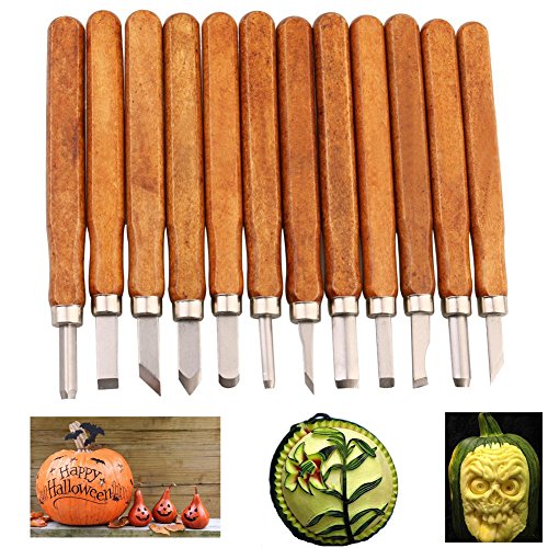 Holzwerkzeug Set, Wood Carving Tools, 12 Stück Holzschnitt Werkzeuge DIY Carving Tools -- Wuiyepo