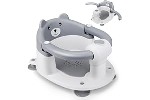 NASTOPEE baby-badewannensitz Babybadsitz, stabiler Babybadsitz mit 4 Saugtaschen, tragbarer Badestuhl für Dusche oder Badewanne, ergonomischer Babybadsitz geeignet von 6 bis 24 Monaten