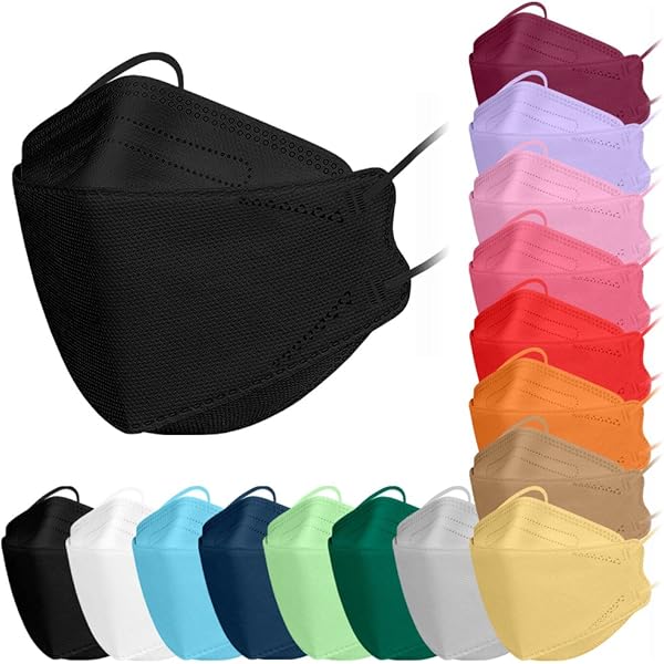 DeaAmyGline Mundschutz 50 Stück Bunt - 4-lagige 3D Fisch-Form Atemmasken