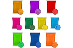SOLNIT Confezione da 10_75 g per ogni polvere di colore Holi, rangoli, atossica, lavabile, rivelazione di genere, decorazioni, guerra a colori, fotografia per bambini e animali, campi estivi, feste e