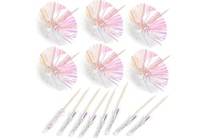 Visxcnu 50 Stück 10 cm Cocktail Schirmchen Cocktail Zubehör Papierschirmchen,für Früchte Tropische Getränke Sommerfest Hawaiianische Party Bunte Cocktailschirmchen Cocktail Deko Papier