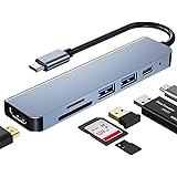 Hub Adattatore multi-porta USB C per MacBook Pro,6-in-1 USB C a HDMI compatibile con computer portatili USB C e altri disposi