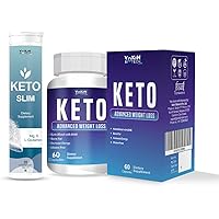 Vokin Biotech Keto 60 Capsules for weight loss (Blue) & Free Exclusive Keto Slim Water Soluble 20 Tablets