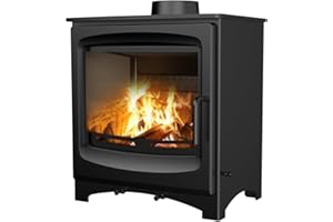 ‎OSKAR Oskar Kaminofen | Rechteckig 8,4 KW | Energieeffizienzklasse A | Robuste Gusseisenkonstruktion für kontinuierliche Wärme | Einfache Bedienung, Schwarz