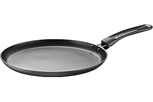 PINTINOX Prima Collection Black Padella per crepes, Crepiera in Alluminio Antiaderente adatta per tutti i tipi di fuochi compreso Induzione Diametro 25 cm
