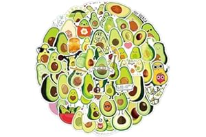 MADE BY NAMI Set di 50 adesivi per bicicletta, skateboard, laptop, PS4, ecc. Ad alta aderenza, fantastici adesivi in vinile per ragazzi e ragazze (set avocado)