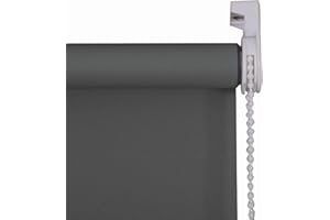 My Home Store Blackout Roller Blinds Trimmable Easy Fit UV-Resistant Thermal Blind (Light Grey, 120 x 165 cm)