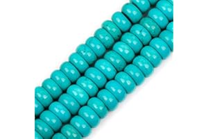 GEM-INSIDE CREATE YOUR OWN FASHION Sweet & Happy Girl's Store 4x10mm Rondelle Gemstone Natural Turquoise Beads Strand 15 Inch Jewellery Making Beads