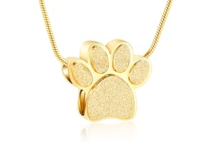 QGJNSGC Collana commemorativa con ciondolo a forma di zampa di animale domestico, per ceneri di animali domestici, cani, gatti