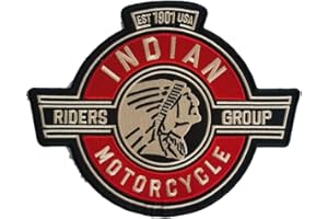 SUMA SHOP - Toppa Indian Motorcycle, Patch Indian Motorcycles, Indian Motorcycles Accessories, Toppa Ricamata, Rossa, 28 x 22cm