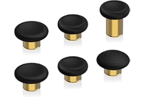 eXtremeRate 6 in 1 Levette Analogiche Metallo per Xbox Elite Series 2 Controller,Analogici Magnetici Thumbsticks per Xbox Elite Wireless Controller Series 2 Core(6 in 1)-Oro&Nero