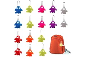 DINGFENG 16 Pcs Portachiavi Riflettenti In PVC Da, Equipaggiamento Riflettente Di Sicurezza Per Bambini, Portachiavi Riflettenti Da Ciclismo Per Borse, Custodie (Colore)