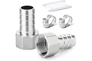ERGAOBOY 2 pezzi raccordi a barra, 25 MM Barb a 1 BSP femmina BSP raccordi, raccordo a compressione in acciaio inox 304 per acqua, industriale