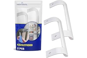 MONTERAL 2 Pezzi Maniglie per Frigorifero Fori di Montaggio 215 mm Dimensioni 248 x 90 mm con Codice Originale 4321270300 per Beko per Arçelik C00873399 per Indesit per Philips - Garanzia di 10 Anni